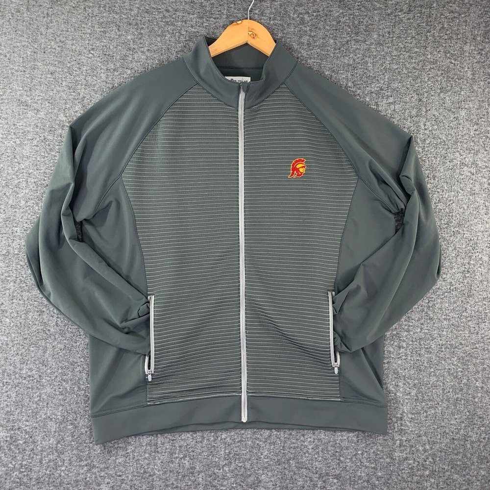 Peter Millar Jacket Men Extra Large Gray Quilted Performance Golf Modern Trojan